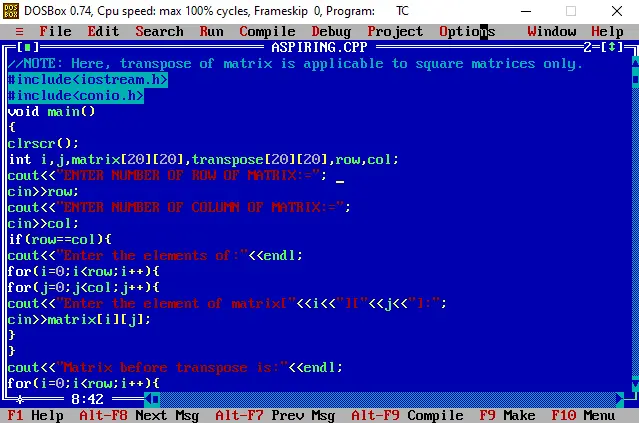 Transpose of matrix part1