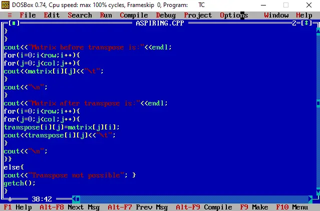 Transpose of matrix part2