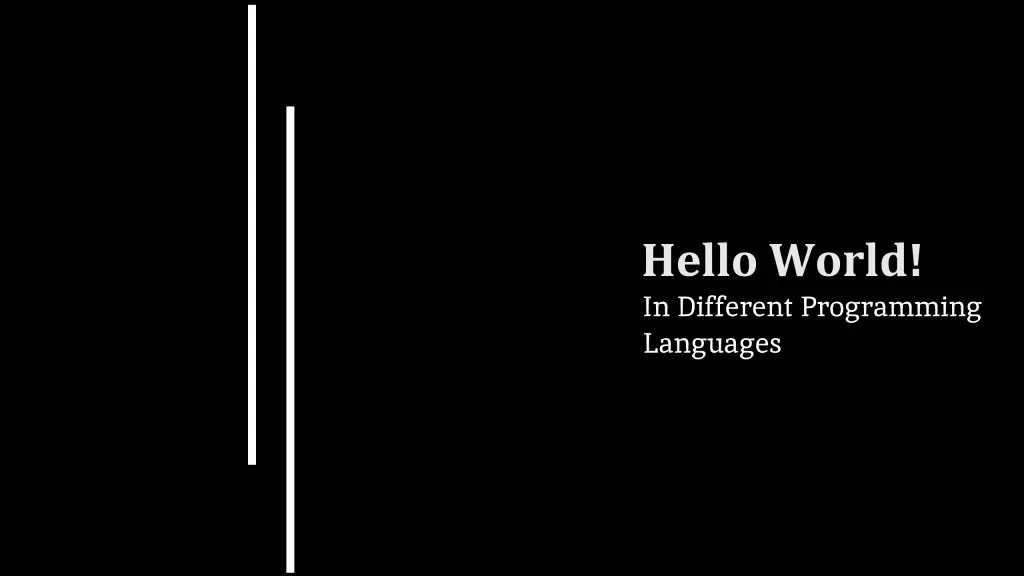 Hello World in different programming languages