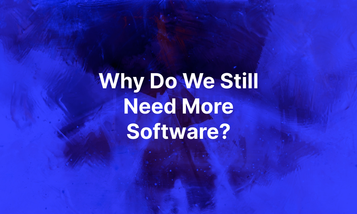 Why Do We Still Need More Software?
